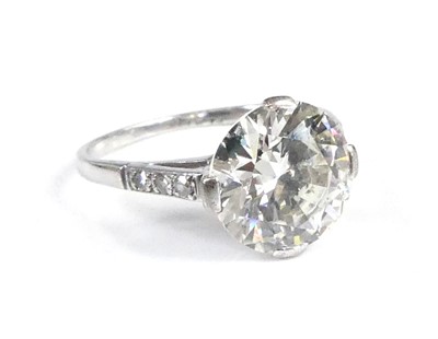 Lot 1202 - A white metal diamond solitaire ring,...