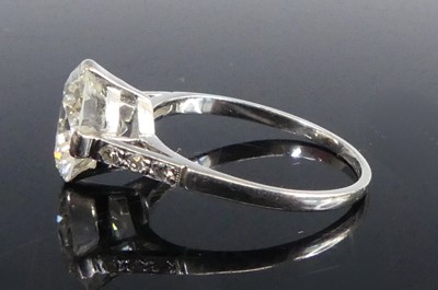 Lot 1202 - A white metal diamond solitaire ring,...