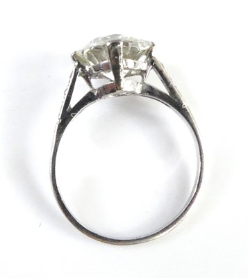 Lot 1202 - A white metal diamond solitaire ring,...