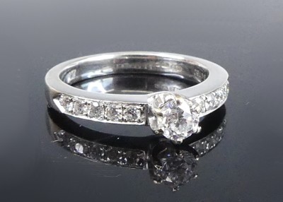 Lot 1179 - An 18ct white gold diamond solitaire ring,...