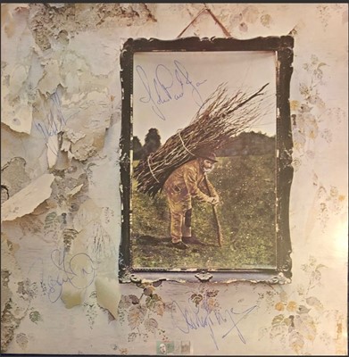Lot 537 - Led Zeppelin - Led Zeppelin IV, signed clearly...