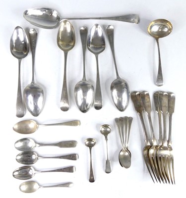 Lot 1101 - A collection of mainly George III silver...