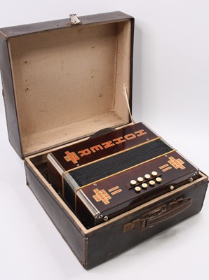 Lot 600 - A Hohner Club Model II accordion, cased.