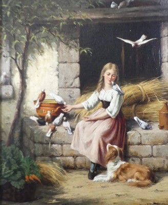 Lot 1309 - Jan Walraven (Dutch 1827-1878) - Young girl...