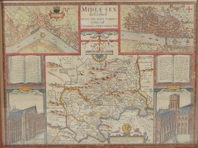 Lot 1285 - John Norden & John Speed - Midle-sex described...