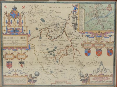Lot 1282 - John Speed - Bedford Shire and the Situation...