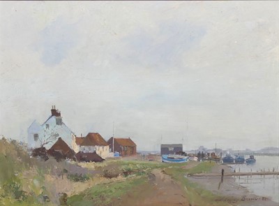 Lot 254 - Geoffrey Burrows (1934-2023) - Southwold, oil...