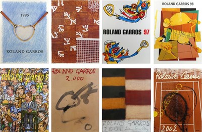 Lot 261 - A set of eight 'Roland Garros' colour posters,...