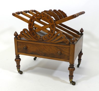 Lot 1397 - A late Regency rosewood three-division music...