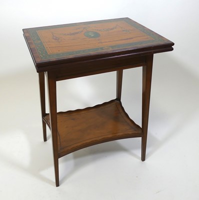 Lot 1391 - A Howard & Sons satinwood and polychrome...
