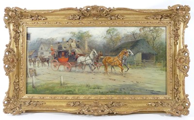 Lot 1306 - George Wright (1860-1942) - Stagecoach leaving...