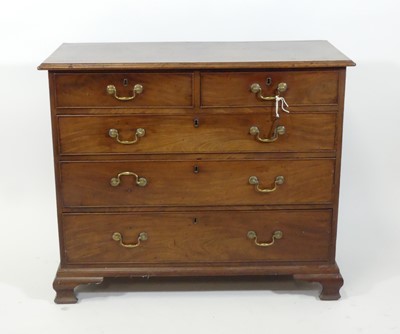 Lot 1390 - An early George III mahogany squarefront chest,...