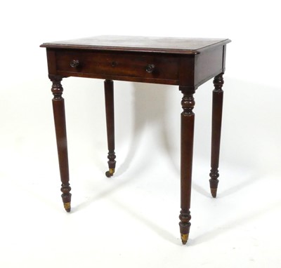 Lot 1434 - A late George III mahogany single drawer side...