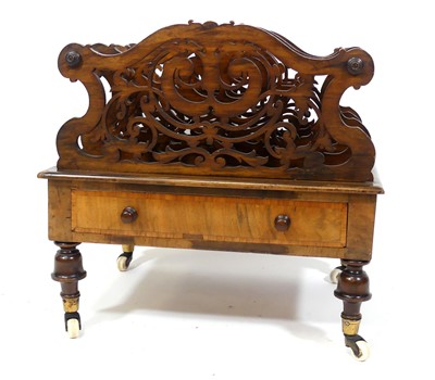 Lot 1419 - A Victorian walnut music Canterbury, having...
