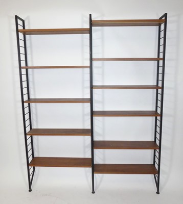 Lot 367 - A 1970s Ladderax teak and black painted metal...