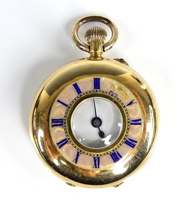 Lot 1207 - An 18ct yellow gold lady's keyless half hunter...