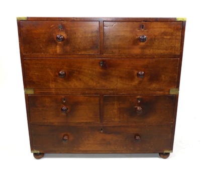 Lot 1447 - A mid-19th century mahogany and brass bound...