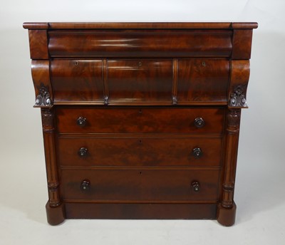 Lot 1436 - An early Victorian Scottish mahogany chest, in...