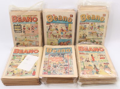 Lot 1776 - Box containing a run of 1970-1975 Beano Comic...