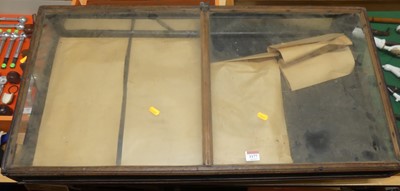 Lot 1177 - A circa 1900 mahogany and glazed table top...