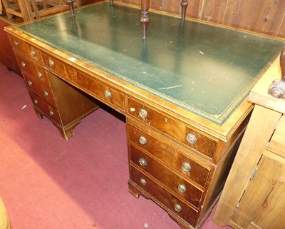 Lot 1356 - A contemporary mahogany and gilt-tooled green...