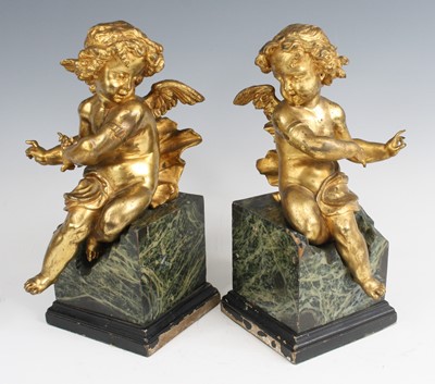 Lot 1239 - A pair of early 20th century French gilt...