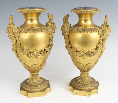 Lot 1244 - A pair of late 19th century French gilt bronze...