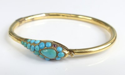 Lot 1162 - A late Victorian yellow metal snake...