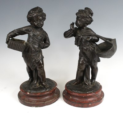 Lot 1238 - A pair of late 19th century French patinated...