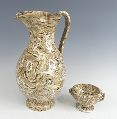 Lot 1062 - A Victorian Staffordshire agate-ware marbled...
