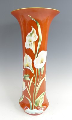 Lot 1071 - An Herend porcelain vase, the waisted red...