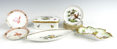 Lot 1074 - An Herend porcelain dressing table box and...