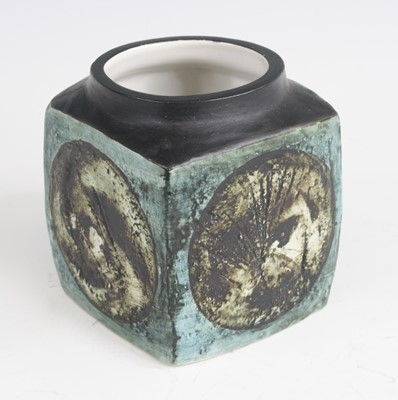 Lot 38 - A 1970s Troika pottery squat cube vase, each...