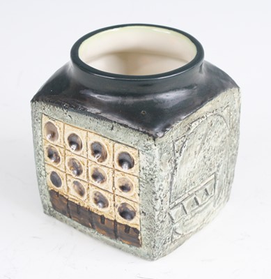 Lot 40 - A 1970s Troika pottery squat cube vase, each...