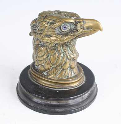 Lot 150 - A circa 1900 bronze eagle's head inkwell,...