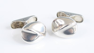 Lot 110 - A pair of Georg Jensen silver cufflinks, each...