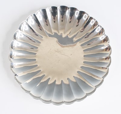 Lot 94 - A sterling silver lobed dish, of plain form,...