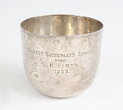 Lot 97 - A circa 1900 silver beaker, of plain...