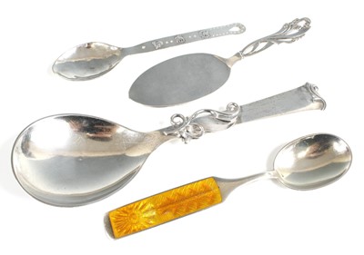 Lot 104 - A small collection of Danish silverware, to...