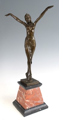Lot 164 - After Demétre Chiparus - a bronze figure...