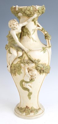 Lot 20 - A large Royal Dux Art Nouveau twin handled...