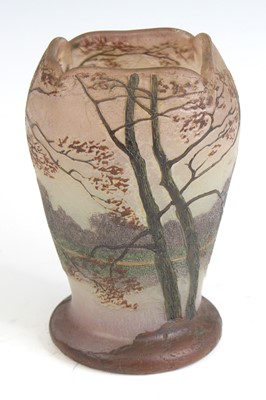 Lot 61 - A Legras cameo glass vase, of shouldered tulip...