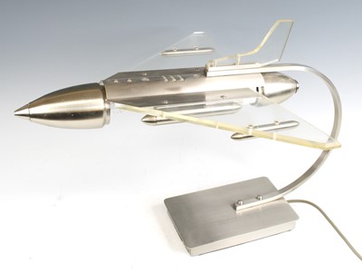 Lot 148 - A contemporary brushed aluminium and perspex...