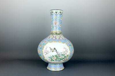Lot 2171 - A large Chinese Canton enamel bottle vase,...