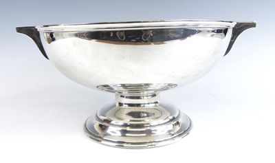 Lot 93 - An Art Deco silver pedestal punch bowl, of...