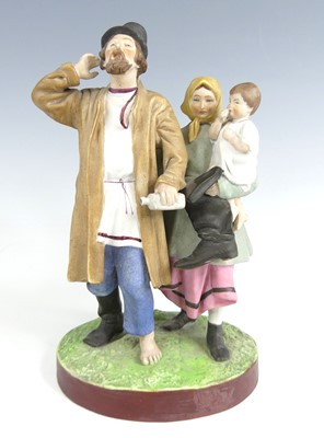 Lot 1082 - A Russian Gardner bisque porcelain figure...