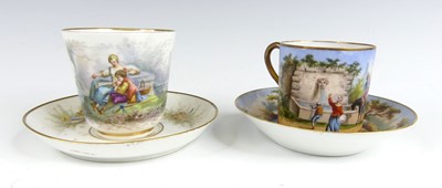 Lot 1067 - A Sevres porcelain cabinet cup and...