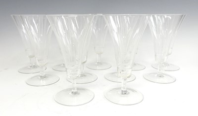 Lot 59 - A set of eleven Art Deco wine glasses, each of...