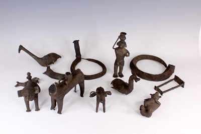Lot 2212 - A collection of bronze alloy human and animal...