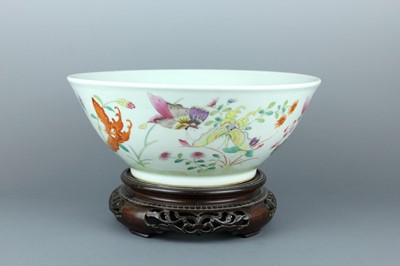 Lot 2124 - A large Chinese famille rose ‘butterfly’ bowl,...